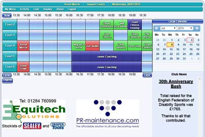daily timesheet display of bookings showing advertising spaces